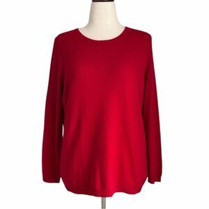 Talbots Red Cashmere Sweater Size X Classic Cozy Knit